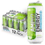 Optimum Nutrition Amino Energy Drink + Electrolytes for Hydration - Sugar Free, Amino Acids, BCAA, Keto Friendly, Sparkling Drink - Blueberry Lemonade, Pack of 12 (Packaging May Vary)